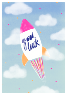 Postkarte - Good luck | Schöne Grüsse - toietmoi-laboutique