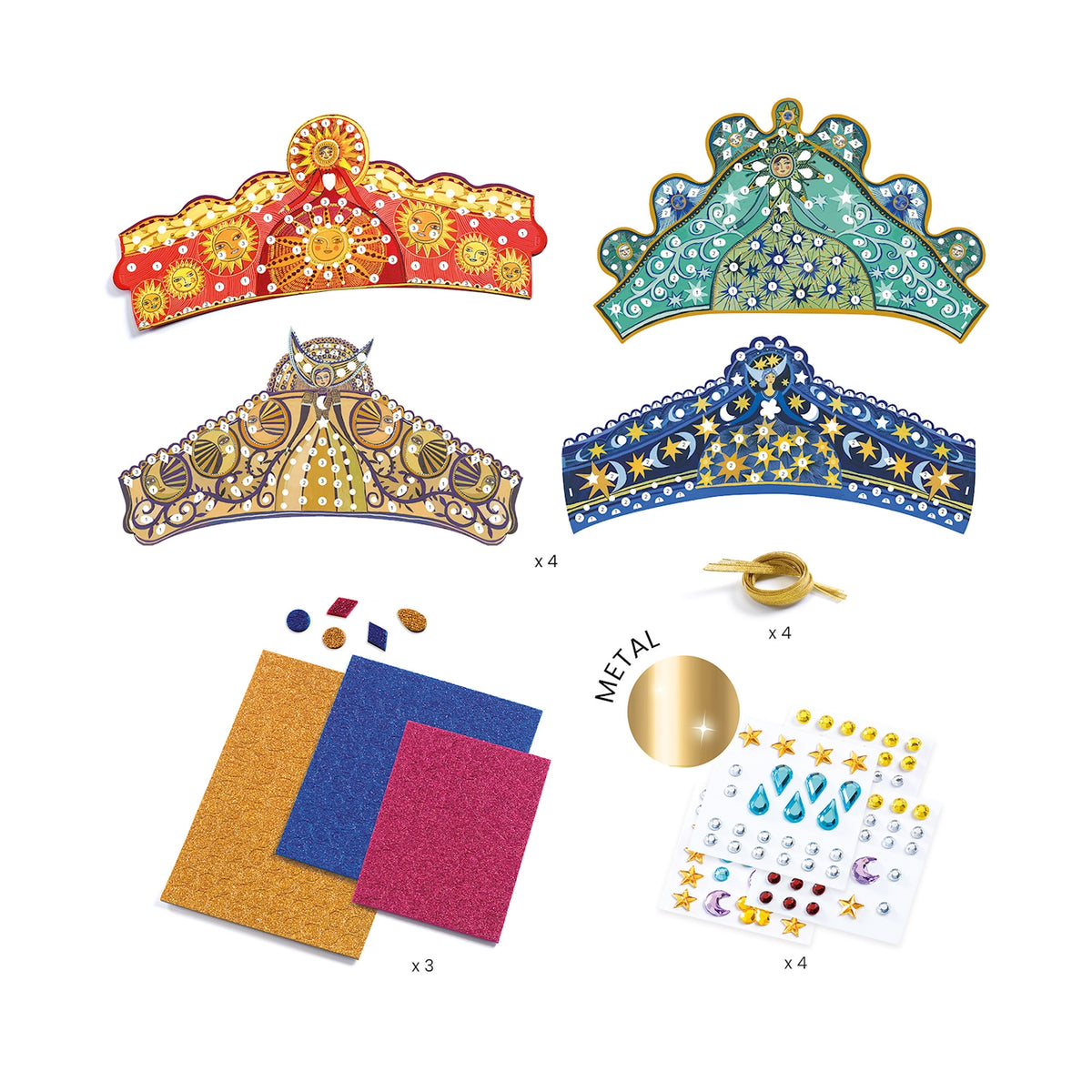 Bastelset Mosaik, 4 Diademe Zauberfeen | djeco - toietmoi-laboutique