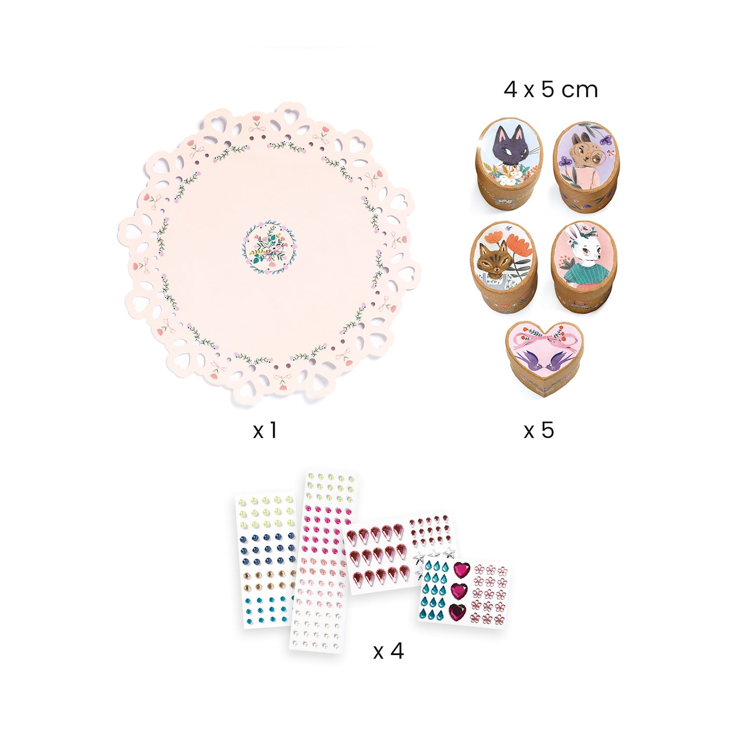 DIY Set 5 Mini Schachteln zum dekorieren | djeco - toietmoi-laboutique