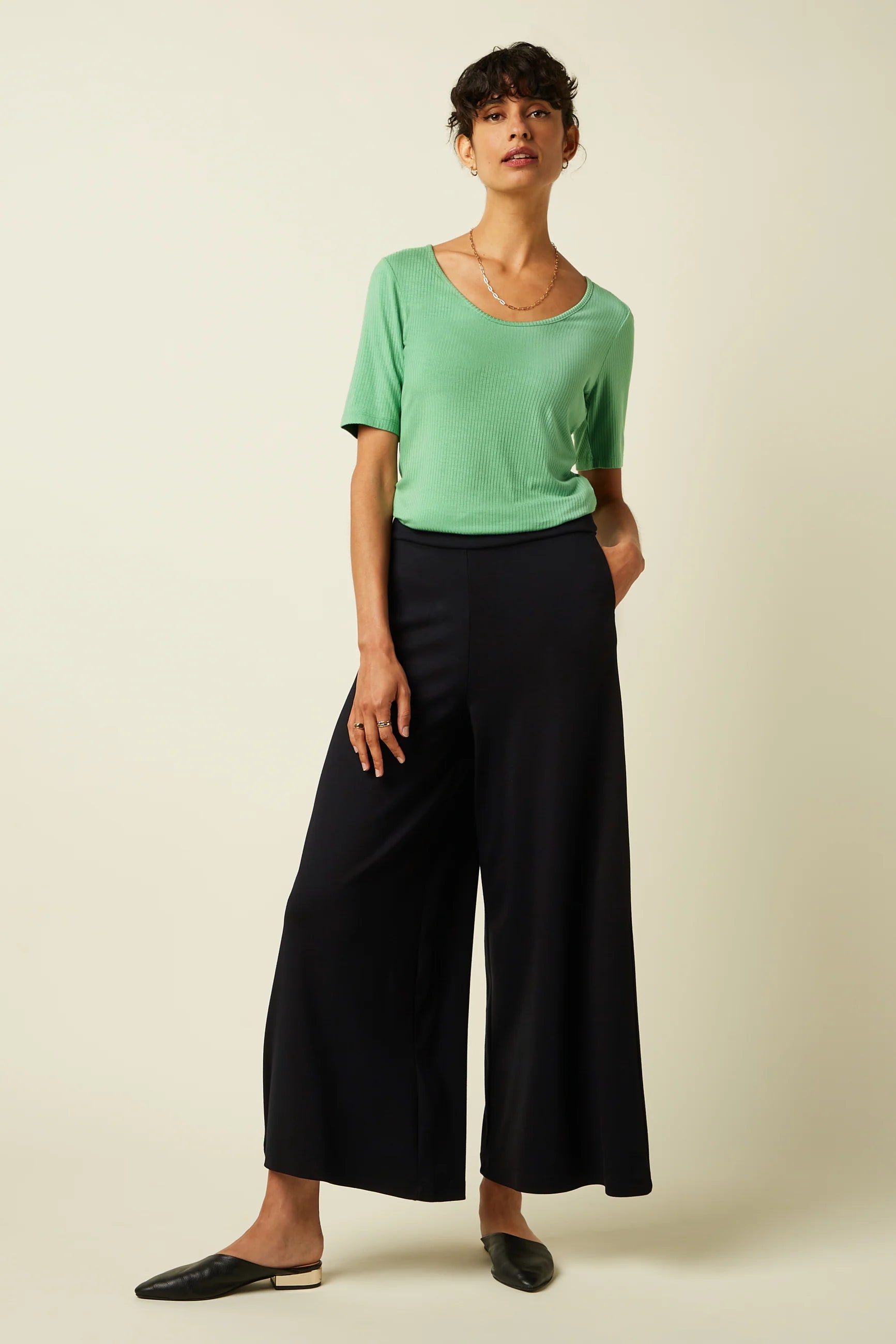 Hose BORDER PALAZZO, schwarz | King Louie - toietmoi-laboutique