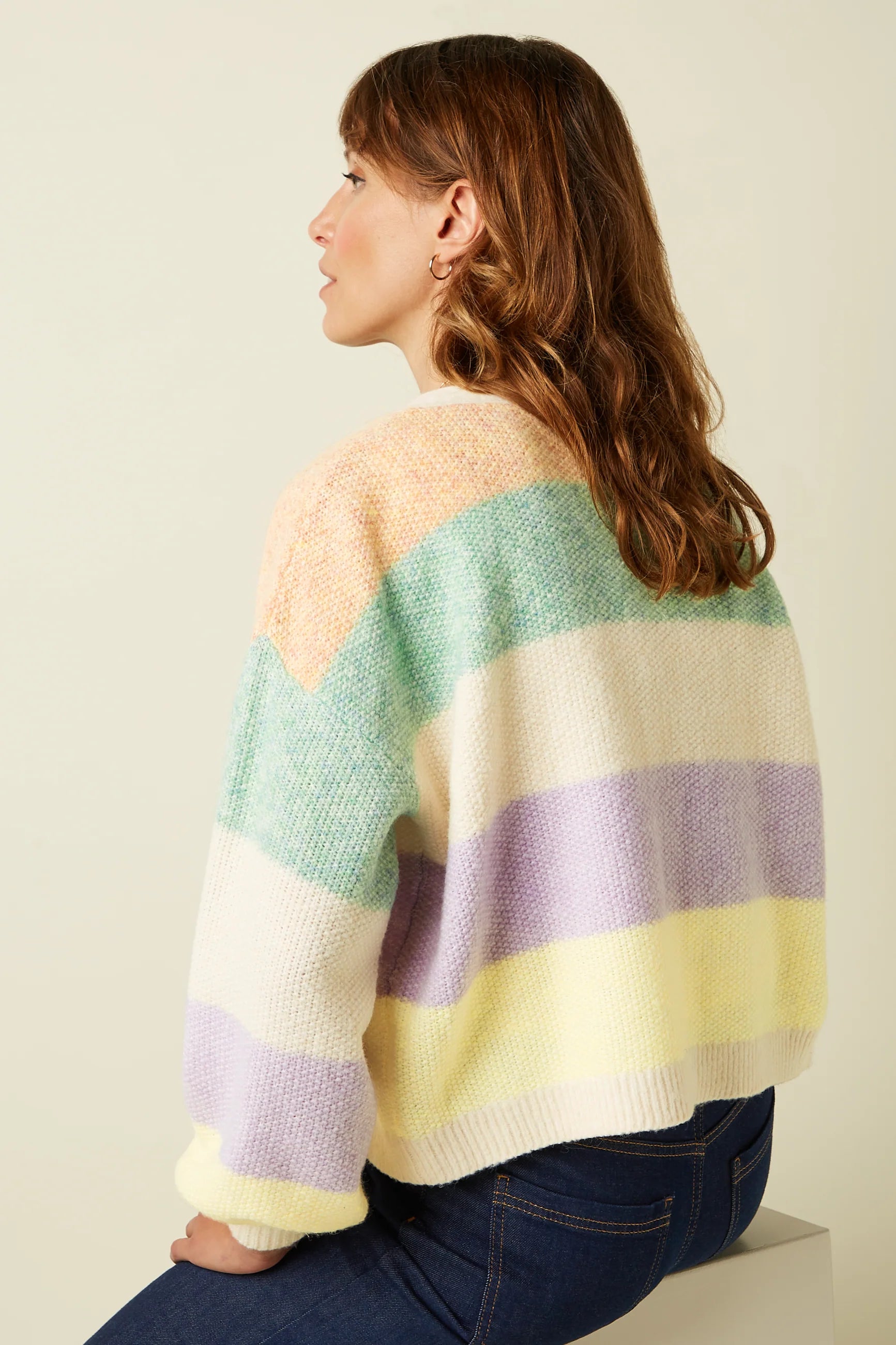 Strickjacke CHUNKY, bunt gestreift | King Louie - toietmoi-laboutique