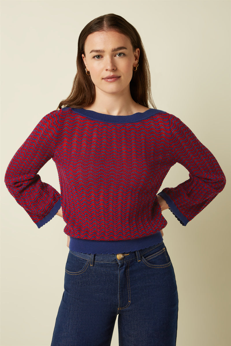 10498 Audrey Trumpet Sleeve Tide 655 Chili Red | King Louie - toietmoi-laboutique