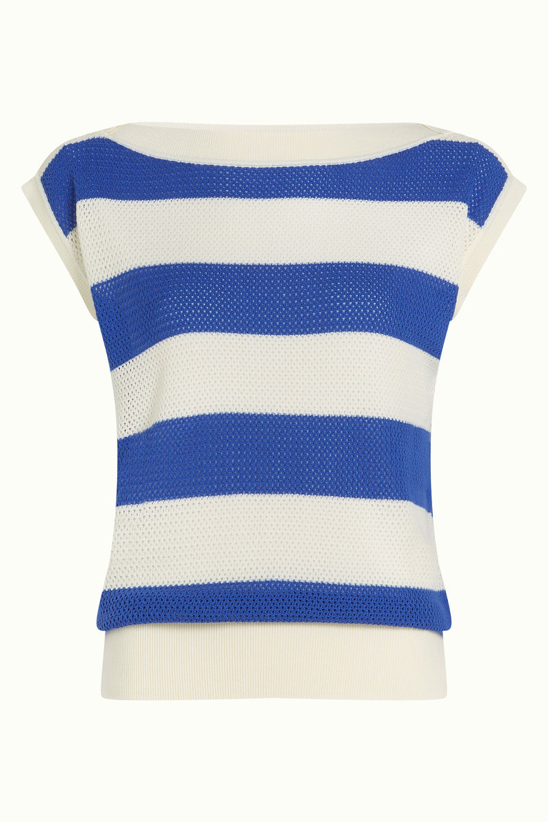 Stricktop EVA, weiss/blau gestreift | King Louie - toietmoi-laboutique