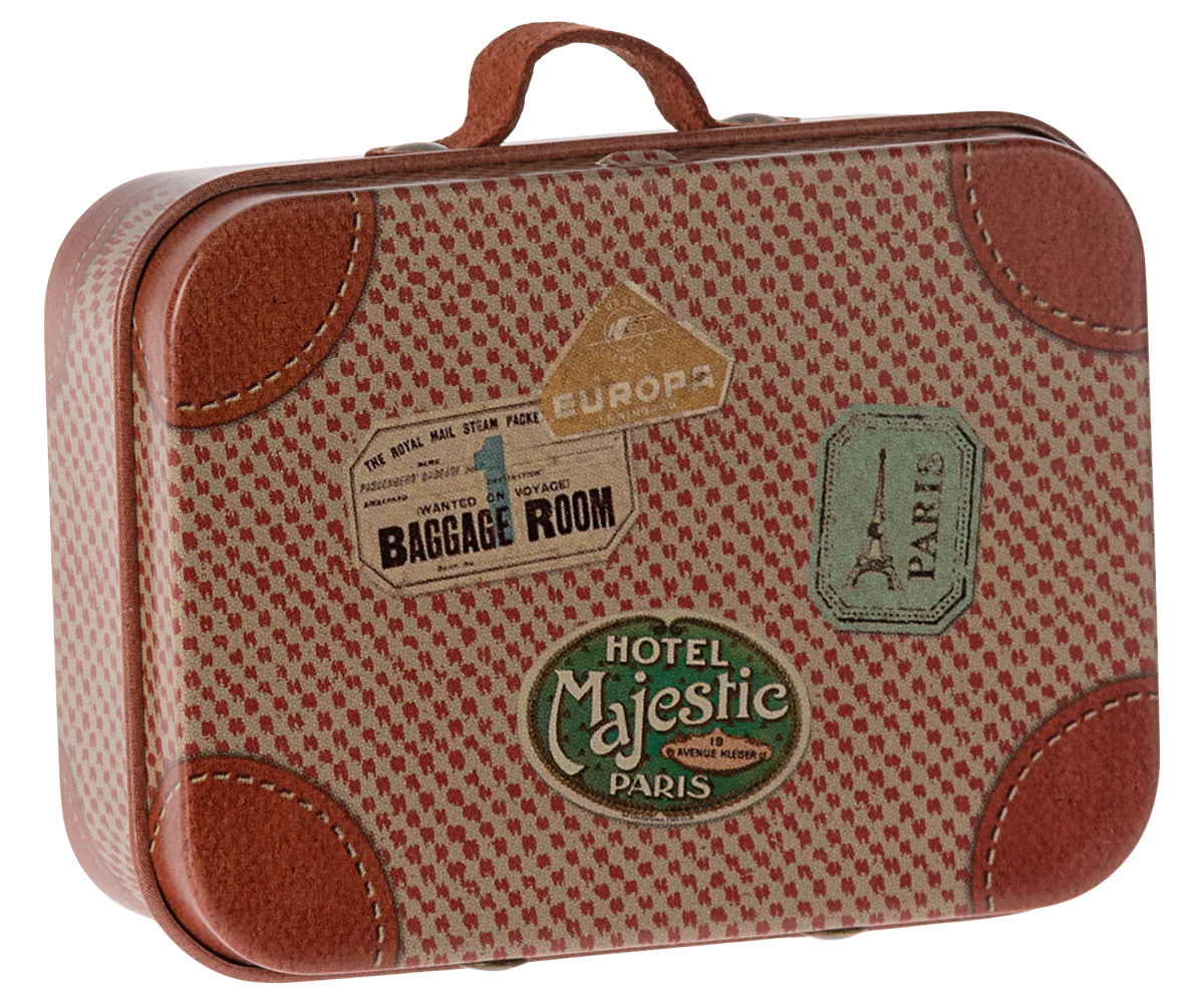 Maileg micro Metallkoffer - Travel the world, rosa | maileg - toietmoi-laboutique