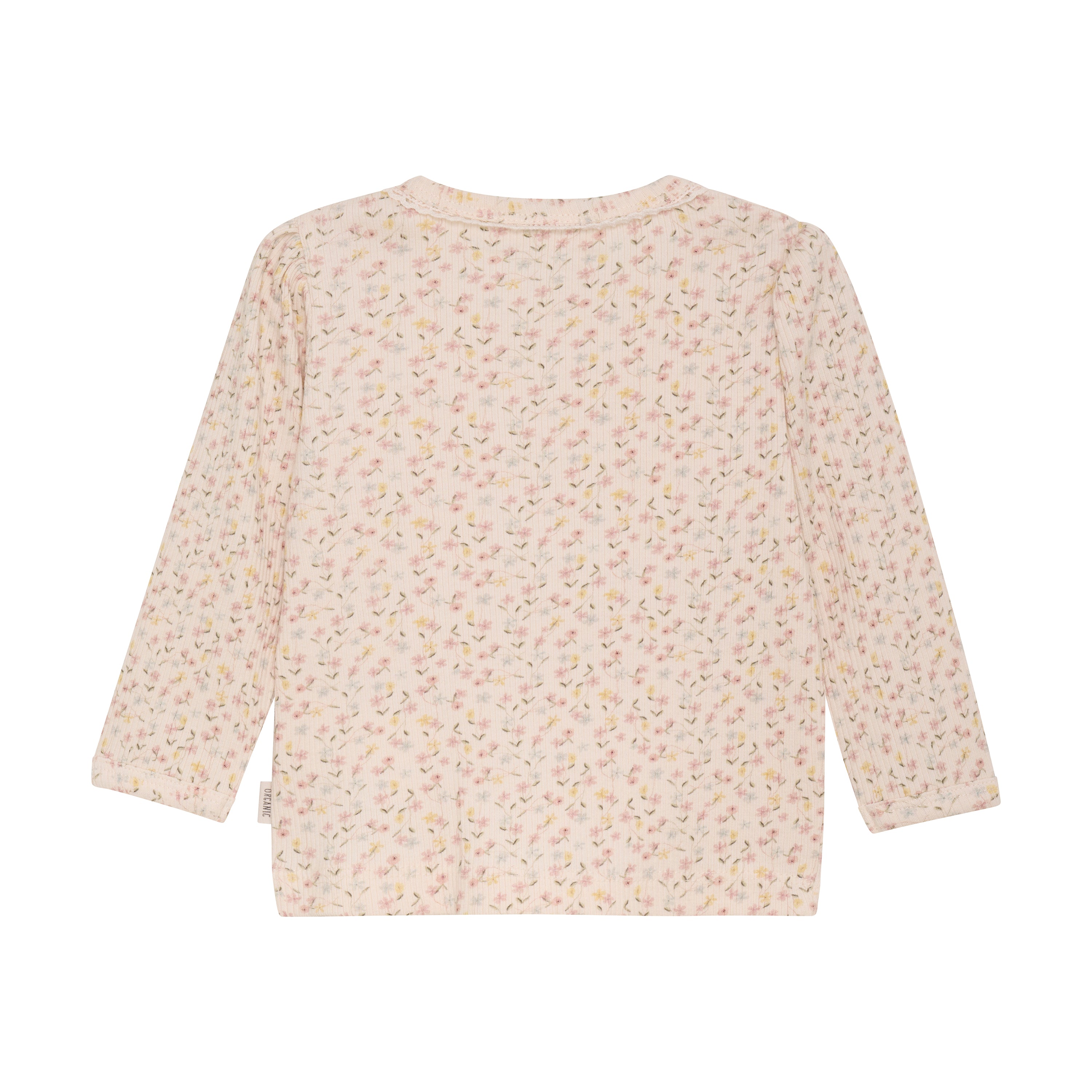 Langarmshirt Rib, rosé/Blümchen | Minymo - toietmoi-laboutique