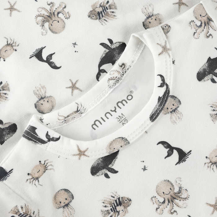Beachbody, weiss/Meerestiere | Minymo - toietmoi-laboutique