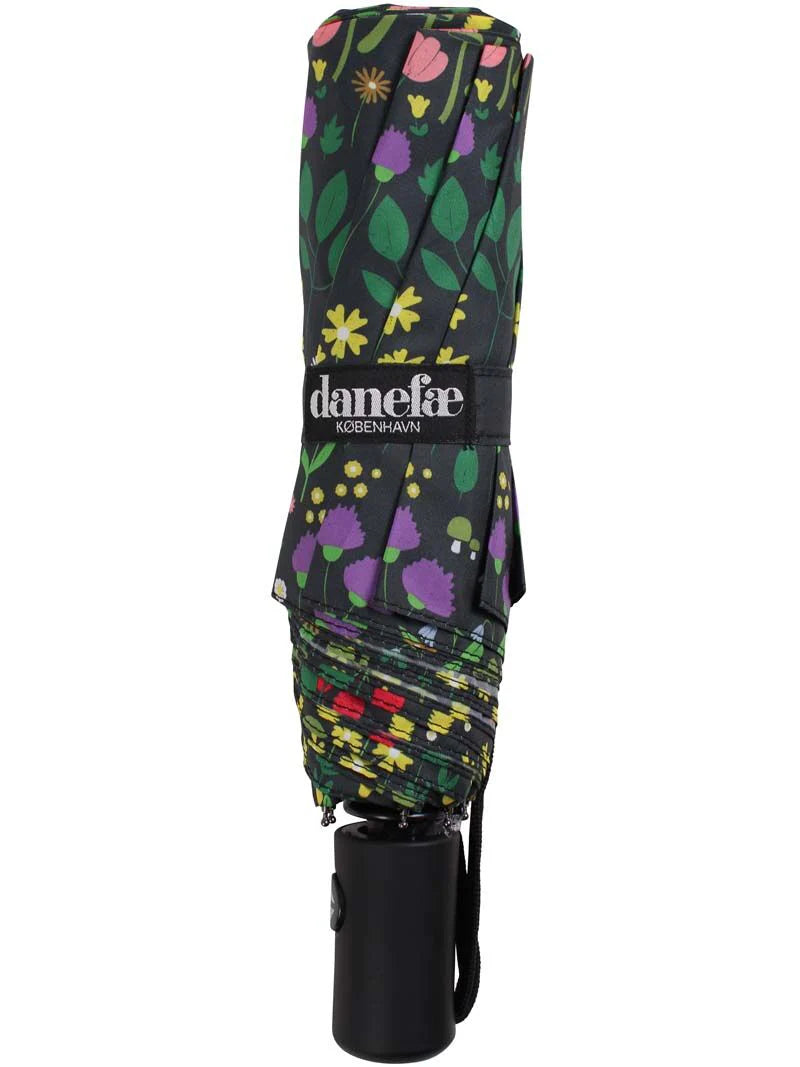 Kompakt Regenschirm, BLACK BOTANICAL | Danefæ - toietmoi-laboutique