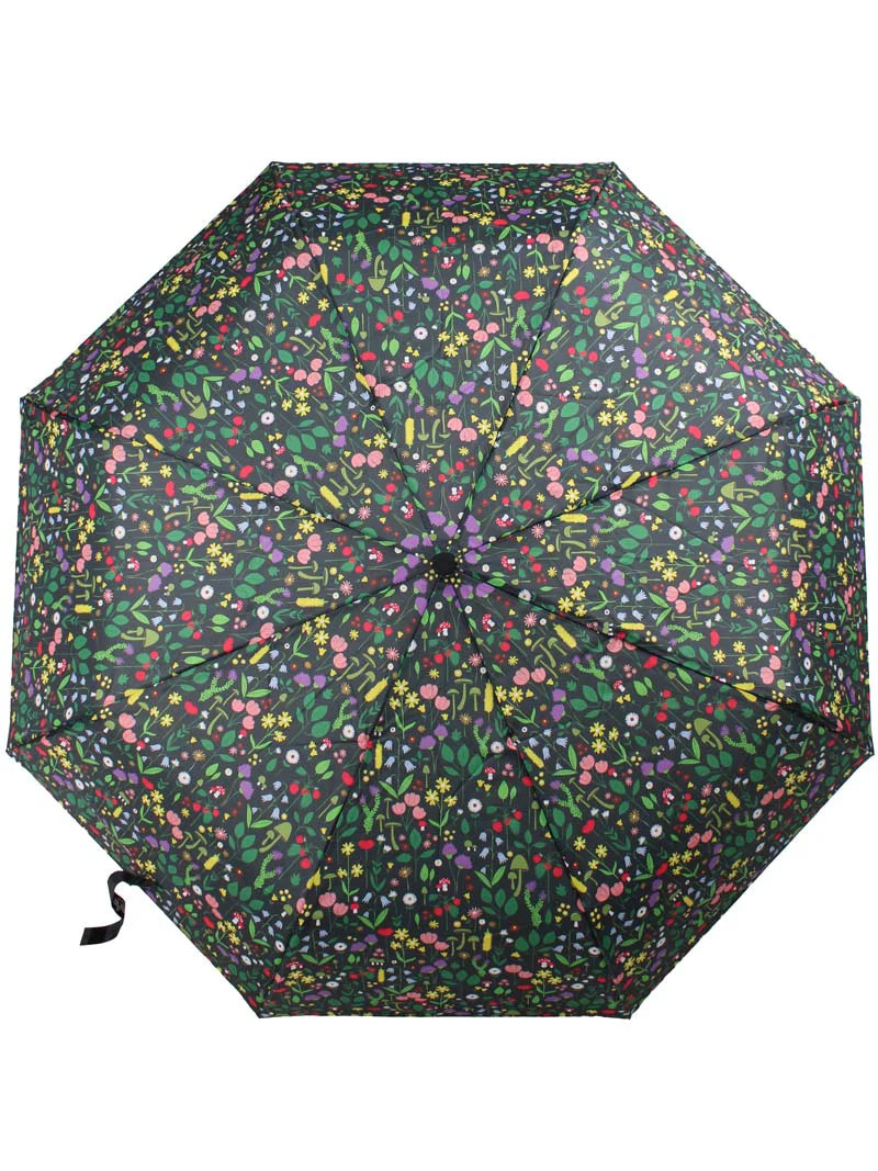 Kompakt Regenschirm, BLACK BOTANICAL | Danefæ - toietmoi-laboutique