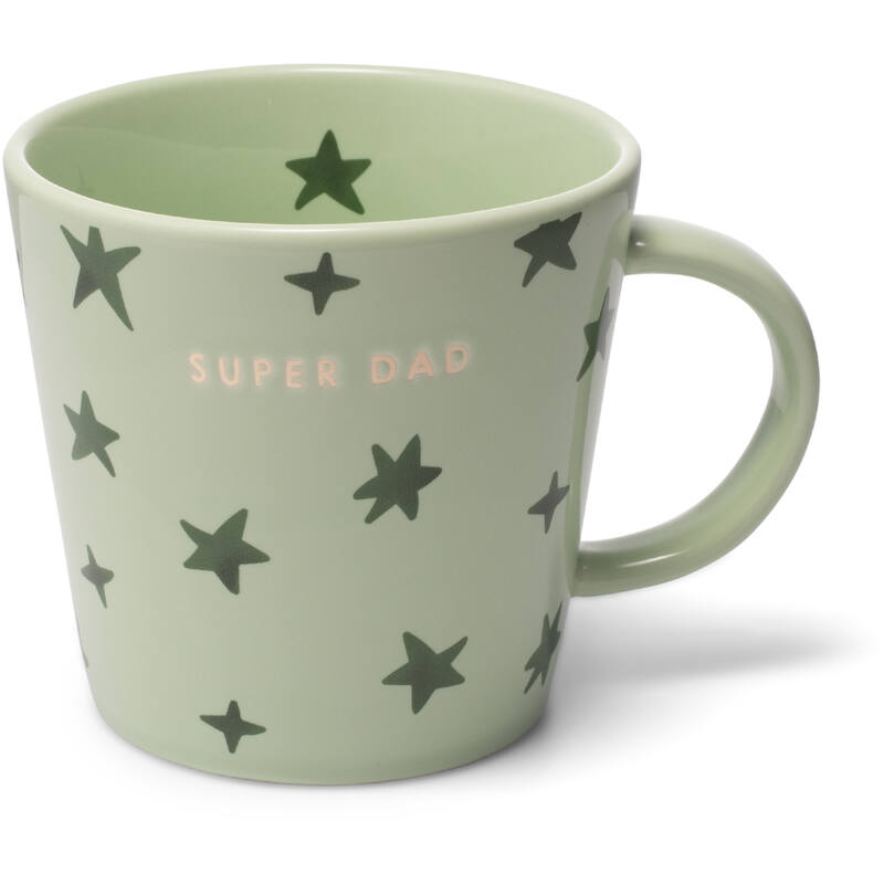 Keramik-Teetasse, hellgrün mit Sterne/ SUPER DAD 350ml | Vondels - toietmoi-laboutique