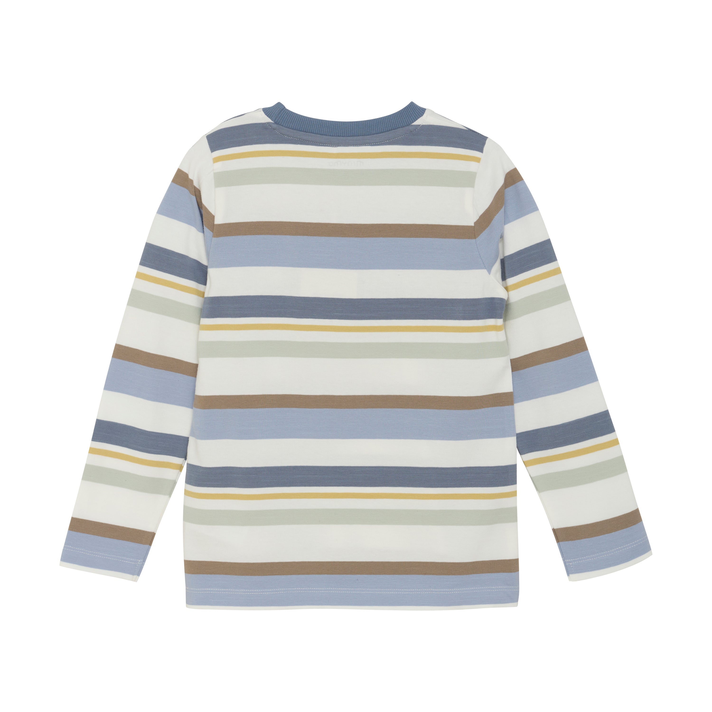 Langarmshirt, weiss/blau/grün/braun gestreift | Minymo - toietmoi-laboutique