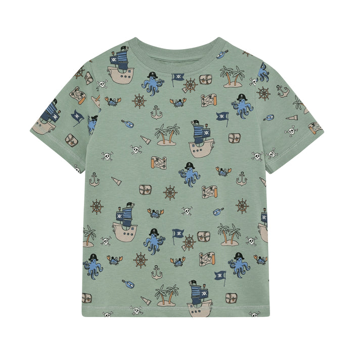 Kurzarm Pyjama 2-Teilig, salbei/navy | Minymo - toietmoi-laboutique