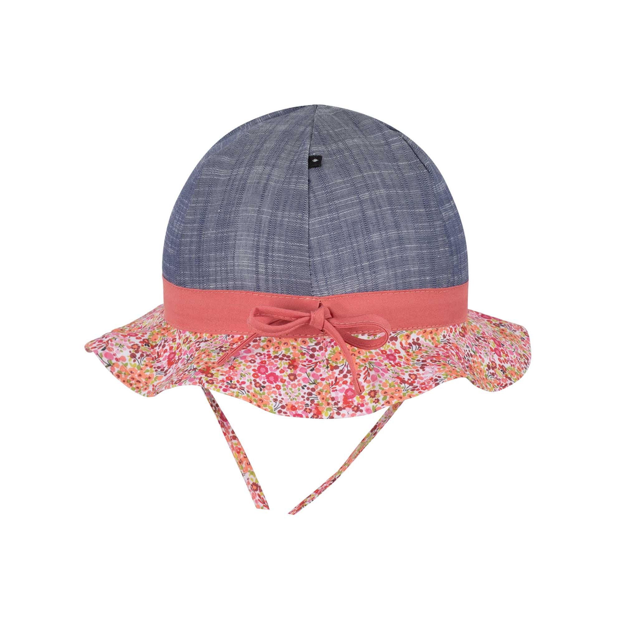 Sonnenhut mit Krempe, coral/denim | Pure Pure - toietmoi-laboutique