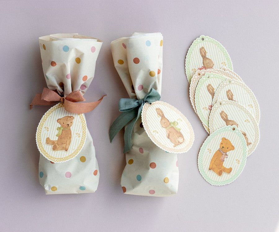 Maileg Geschenkanhänger, Hasen und Teddys 12 Stk. | Maileg - toietmoi-laboutique