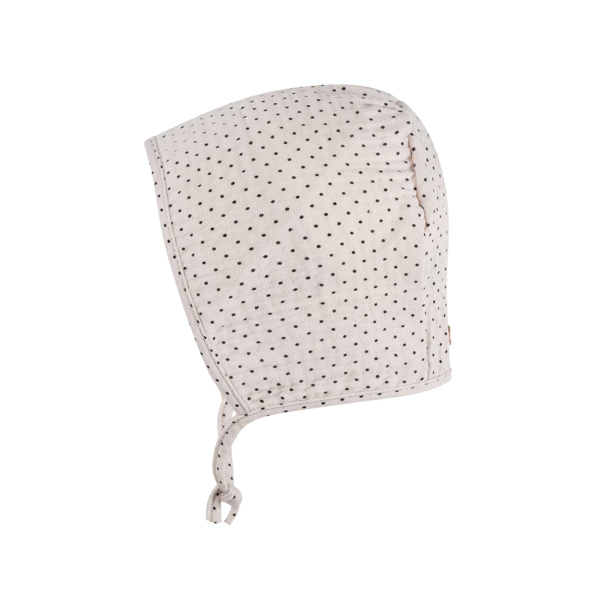Erstlings-Häubchen, ecru/Pünktchen | Pure Pure - toietmoi-laboutique