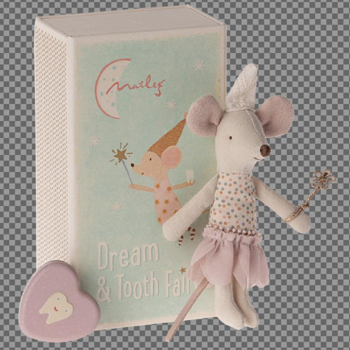 Maileg Zahnfee little sister Maus in Streichholzschachtel-rosa | maileg - toietmoi-laboutique