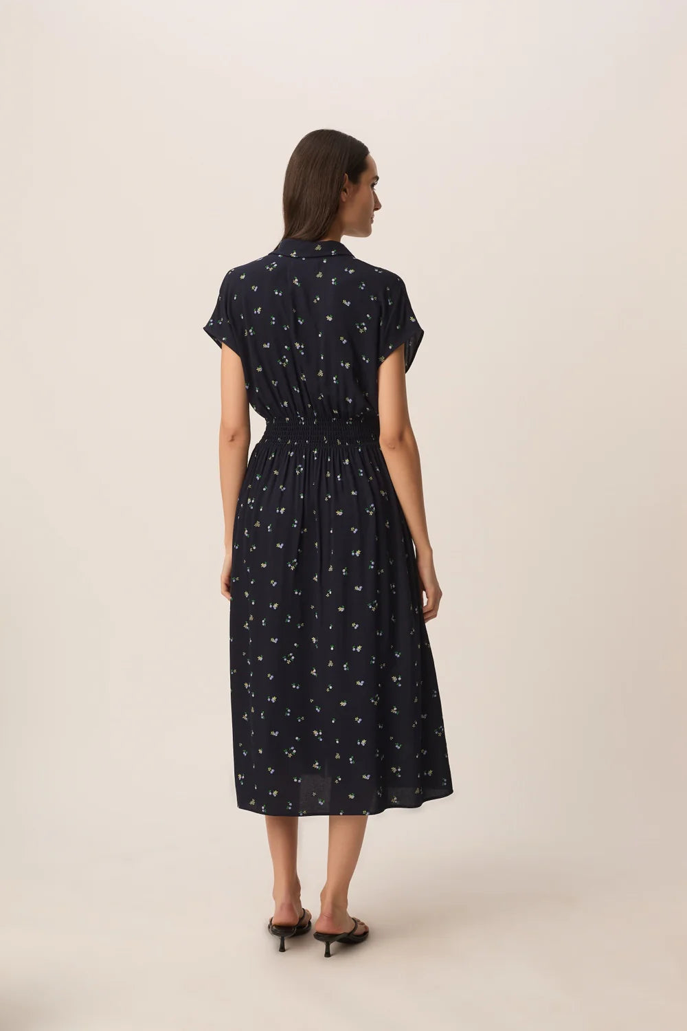 Langes Kleid RANALDI, navy/Blümchen | des petits hauts - toietmoi-laboutique