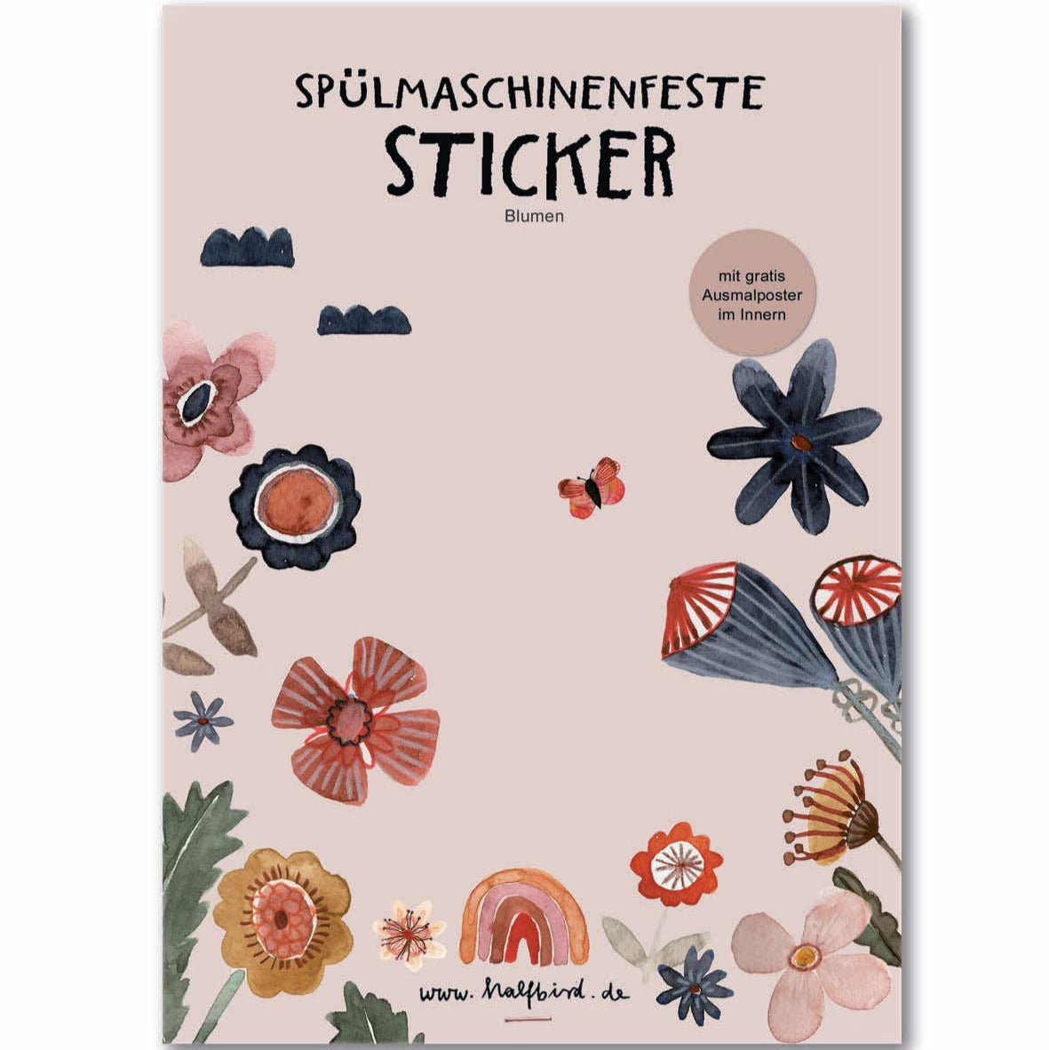 Spülmaschinenfeste Aufkleber "Blumen" | Halfbird - toietmoi-laboutique