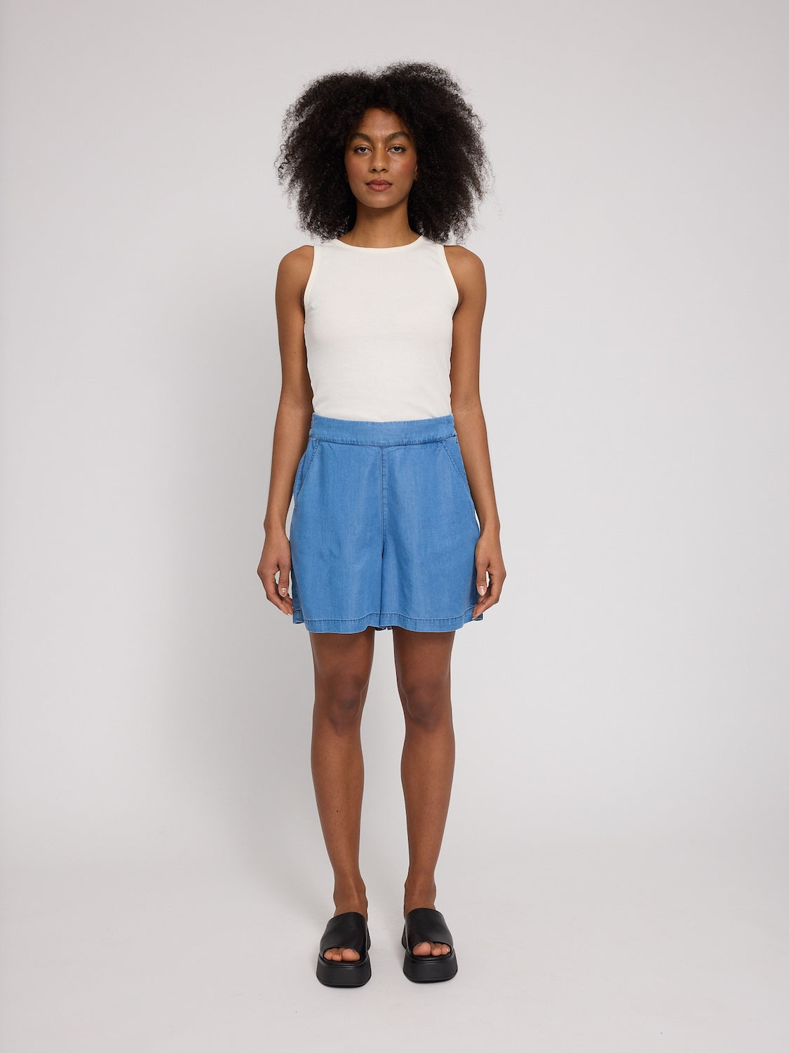 Shorts Tencel, dark blue wash | Mazine - toietmoi-laboutique