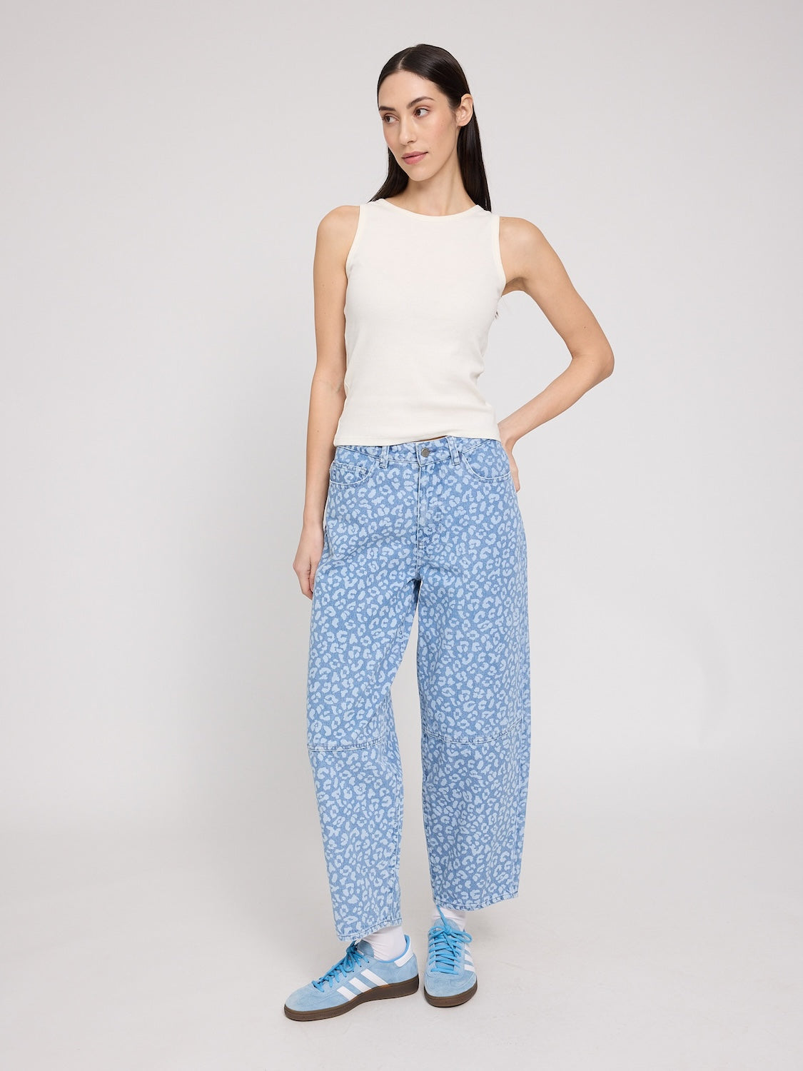 Barrel Jeans, Leoprint/hellblau | Mazine - toietmoi-laboutique
