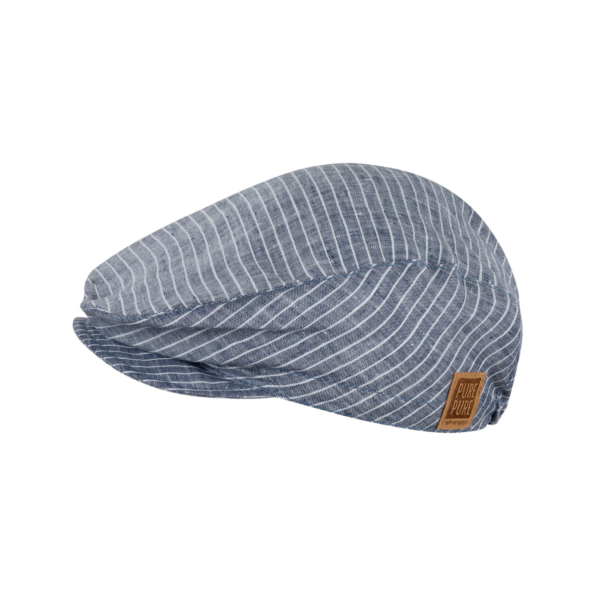 Schiebermütze Leinen, marineblau/gestreift | pure pure - toietmoi-laboutique