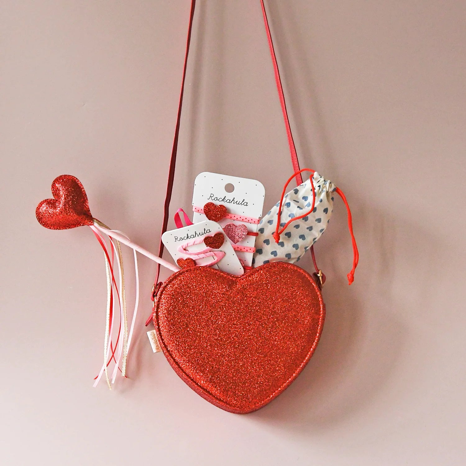 2 Haarspangen, rotes Herz/Glitter | Rockahula - toietmoi-laboutique
