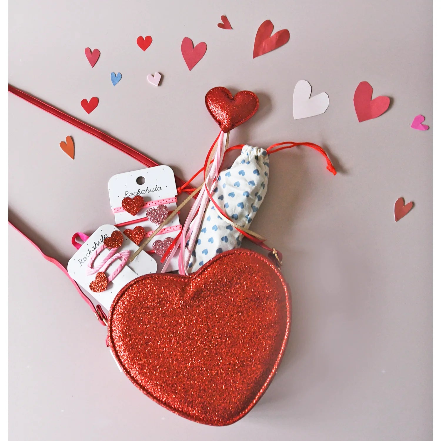 4 Haargummis, Glitzerherzen | Rockahula - toietmoi-laboutique