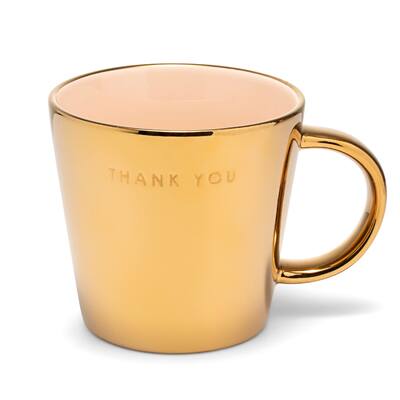 Keramik-Teetasse, gold/THANK YOU 350ml | Vondels - toietmoi-laboutique