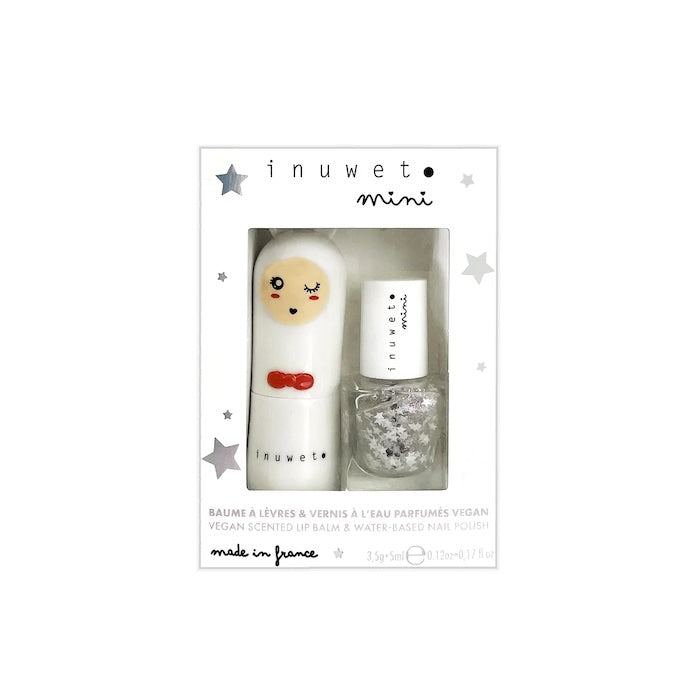 Duo Lip Balm Zuckerwatte und Nagellack mit Sternen | inuwet - toietmoi-laboutique