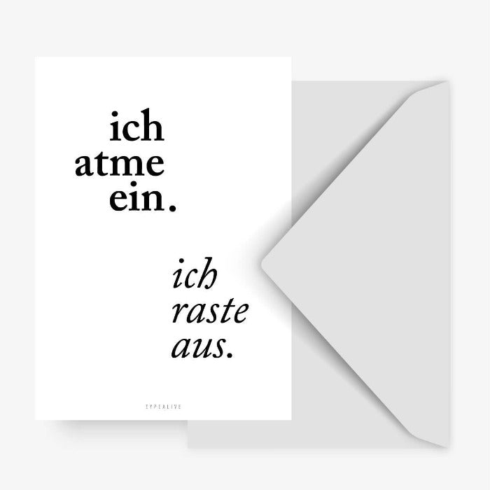 Postkarte / Ich atme ein | typealive - toietmoi-laboutique