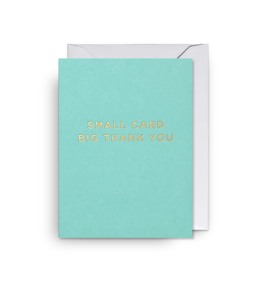 Karte mit Couvert, small card big thank you, türkis | Klang & Kleid - toietmoi-laboutique