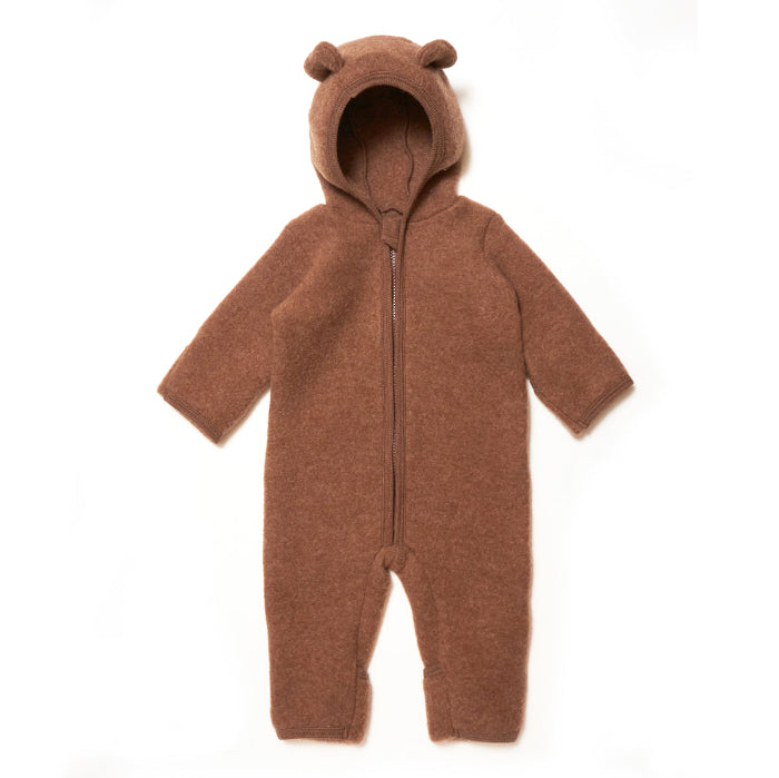 Wollfleece-Overall mit Ohren, caramel | HUTTELiHUT - toietmoi-laboutique