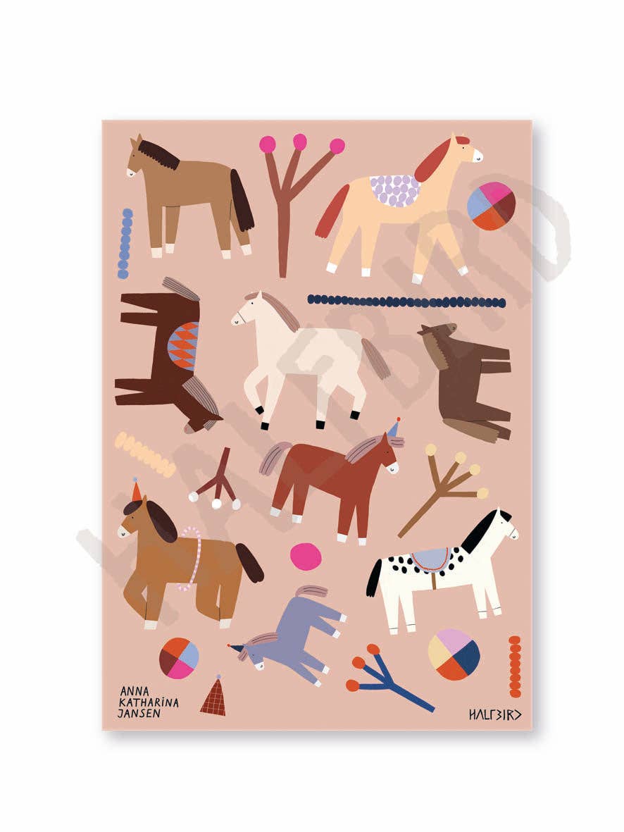 Spülmaschinenfeste Sticker "Pferde" | Halfbird - toietmoi-laboutique
