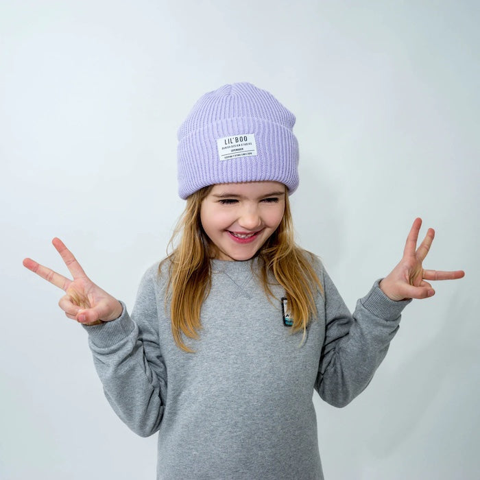 Strickmütze, lila | Lil' Boo - toietmoi-laboutique