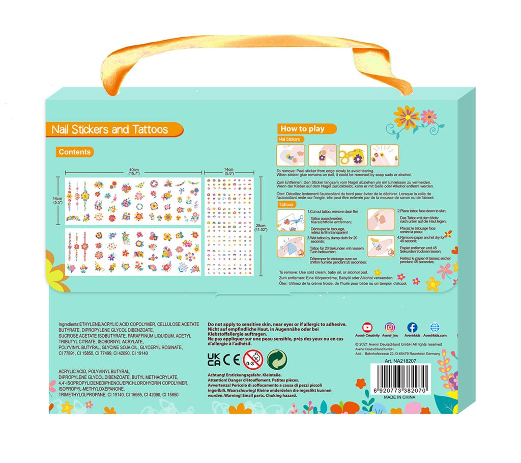 Nagelsticker und Tattoos Blumen | Avenir - toietmoi-laboutique