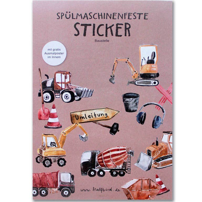 Spülmaschinenfeste Sticker "Baustelle" | Halfbird - toietmoi-laboutique