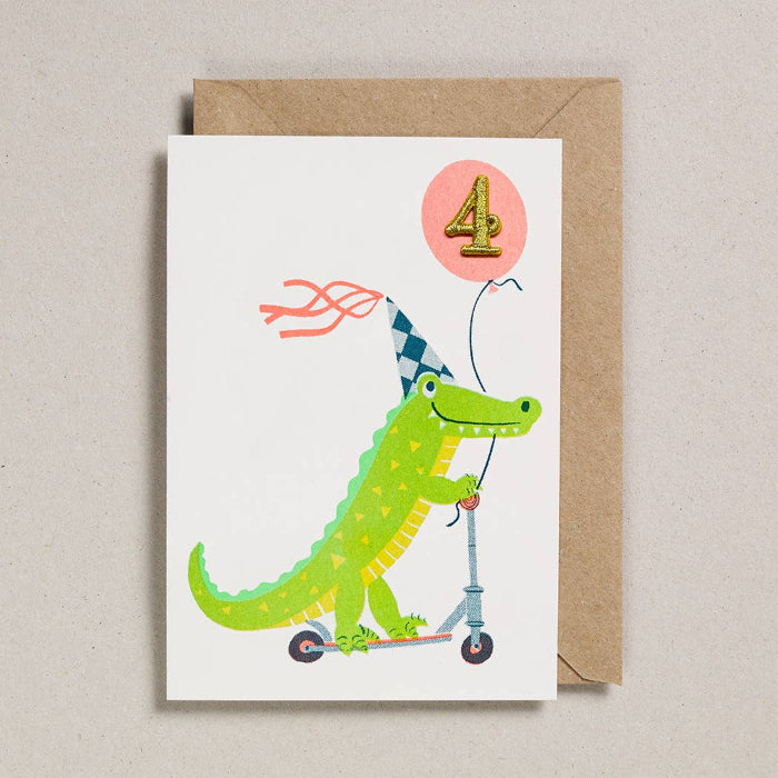Postkarte mit Umschlag - Krokodil / 4 Jahre | Petra Boase Ltd - toietmoi-laboutique