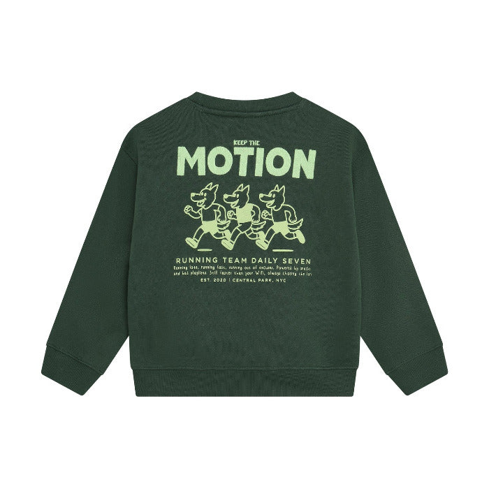 Sweatshirt, grün/"motion" | Daily Seven - toietmoi-laboutique