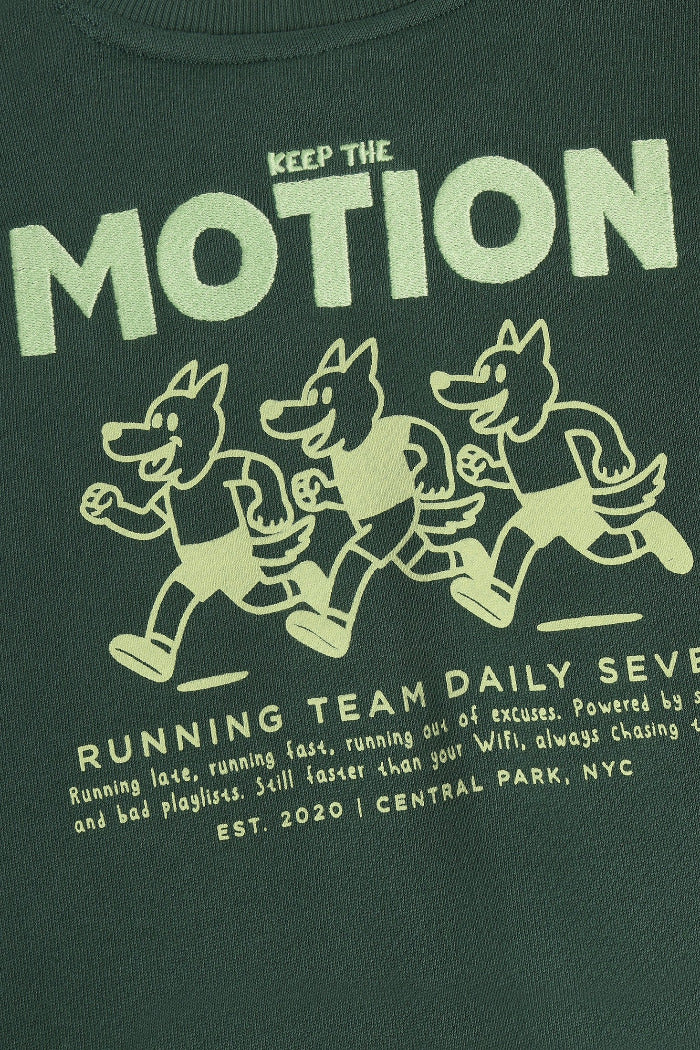 Sweatshirt, grün/"motion" | Daily Seven - toietmoi-laboutique