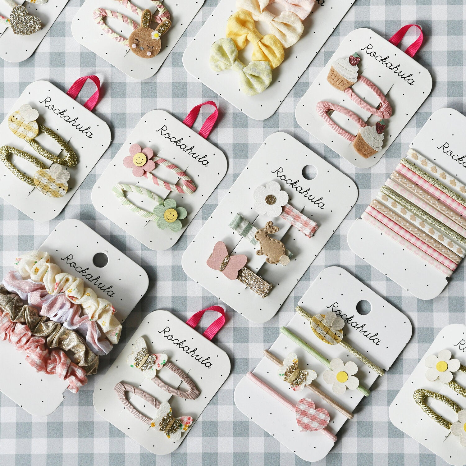 10 Haargummis, Hasen/gold/rosa | Rockahula - toietmoi-laboutique