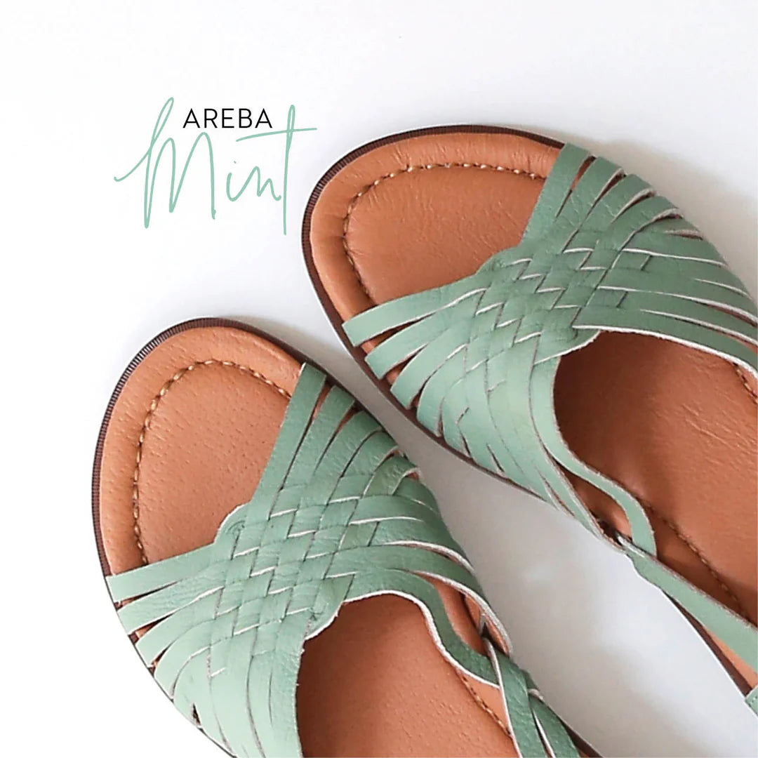 Ledersandalen, AREBA, mint | Amigas - toietmoi-laboutique