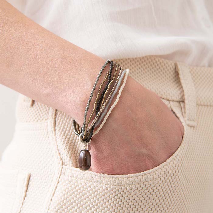 Mehrfach Glücksarmband, Rauchquartz | a beautiful story - toietmoi-laboutique