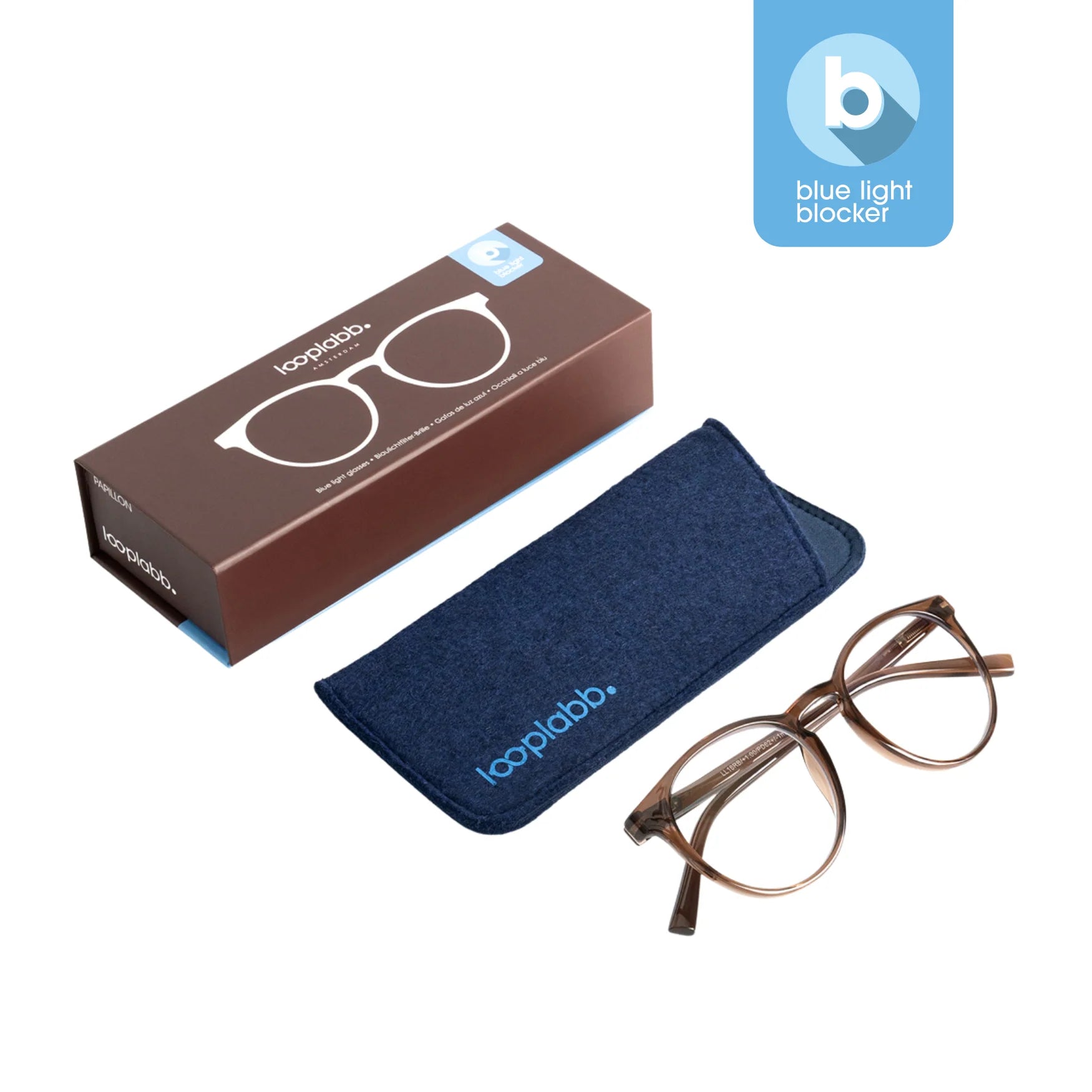 Lesebrille mit Blaulichtfilter, PAPILLON, hazel | Looplabb - toietmoi-laboutique