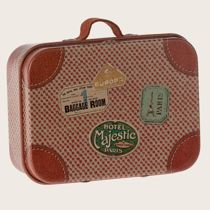 Maileg micro Metallkoffer - Travel the world, rosa | maileg - toietmoi-laboutique