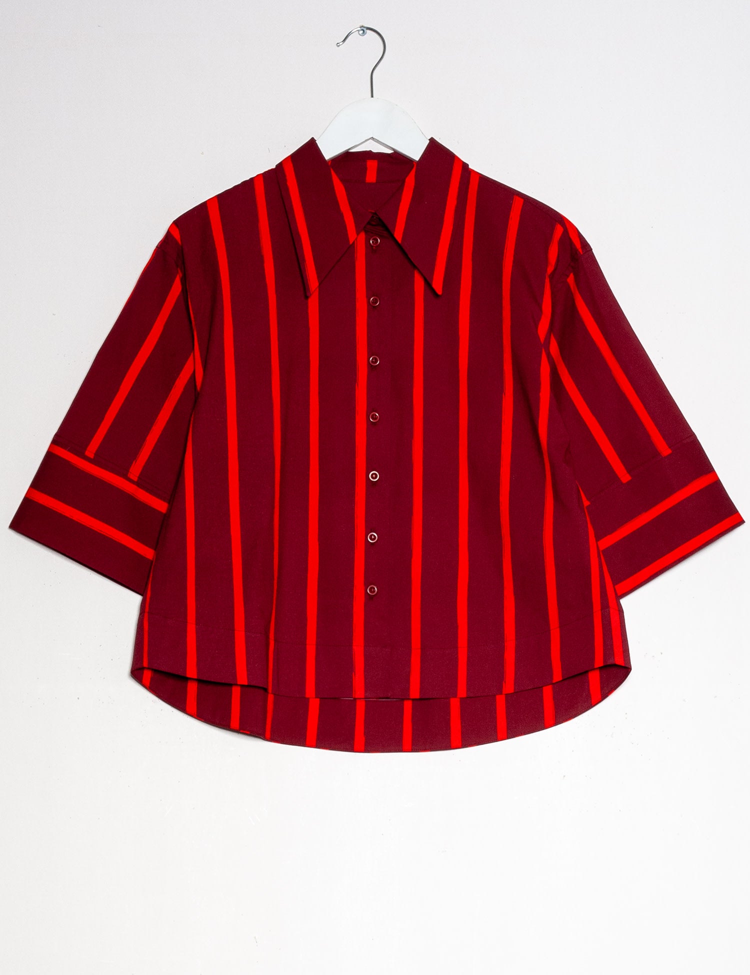 Bluse COLOR INFUSION, rot/lila gestreift | Mademoiselle YéYé - toietmoi-laboutique