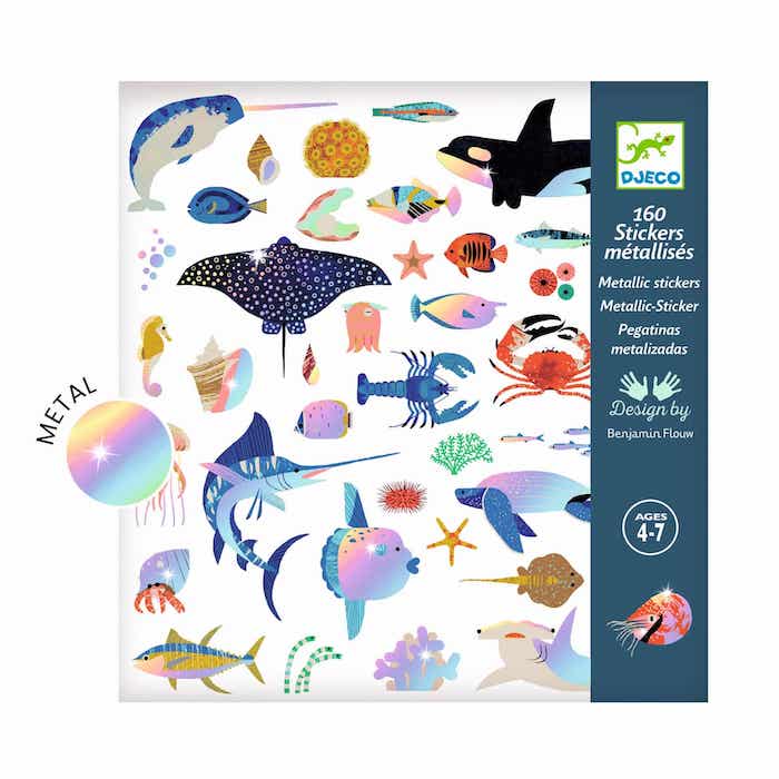 160 Sticker metallic, Ozean | djeco - toietmoi-laboutique