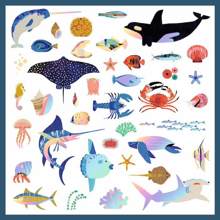 160 Sticker metallic, Ozean | djeco - toietmoi-laboutique