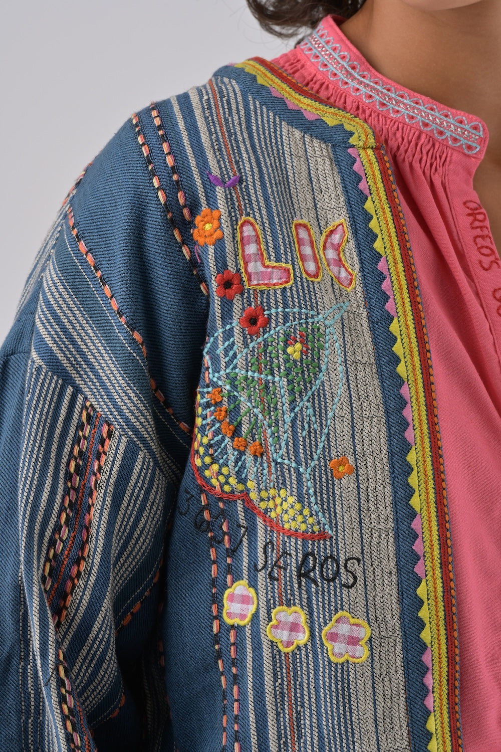Orfeo Jacke ALYZIA blau/gestreift | ORFEO Paris. - toietmoi-laboutique