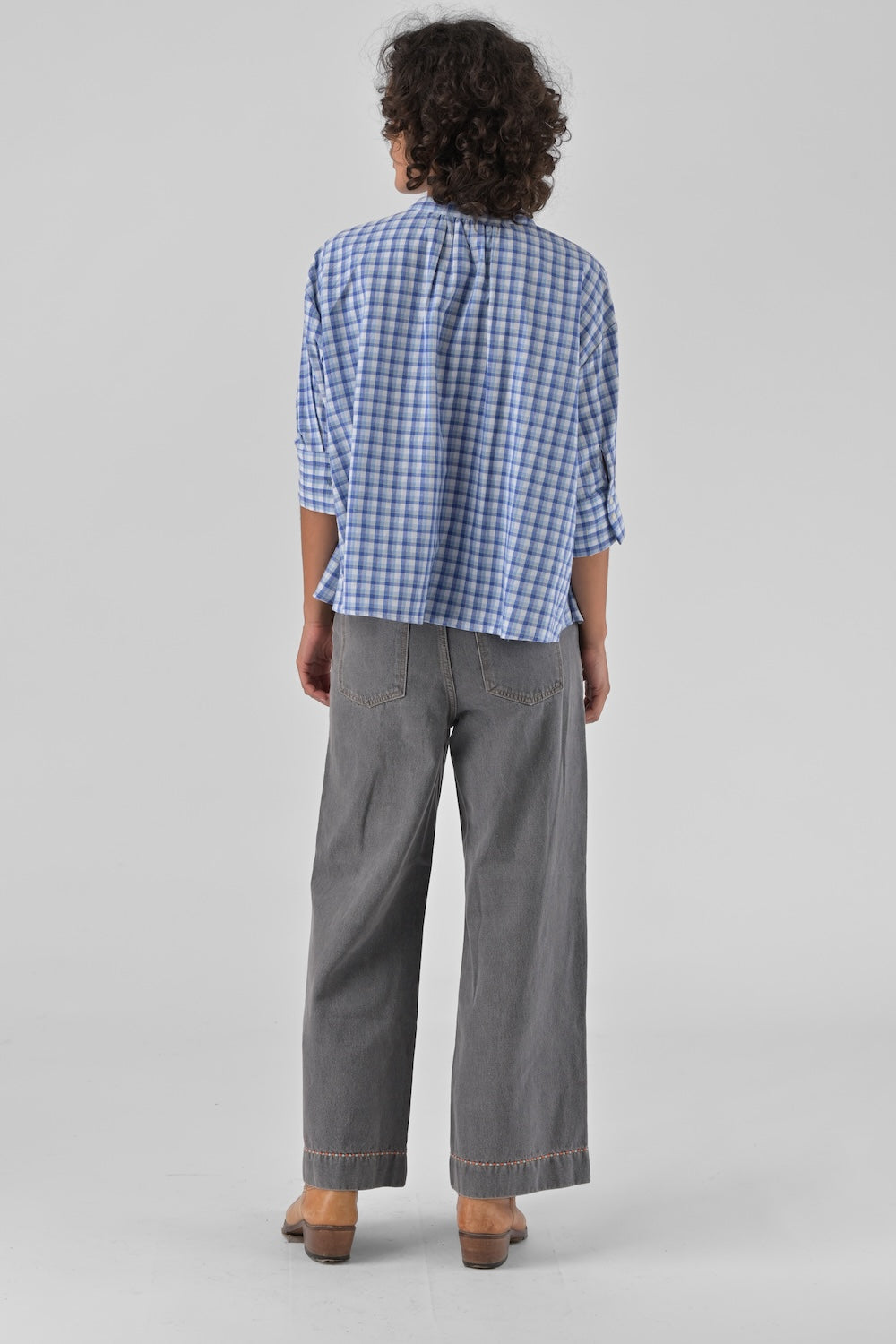 Orfeo Bluse SIMONE blau/kariert | ORFEO Paris. - toietmoi-laboutique