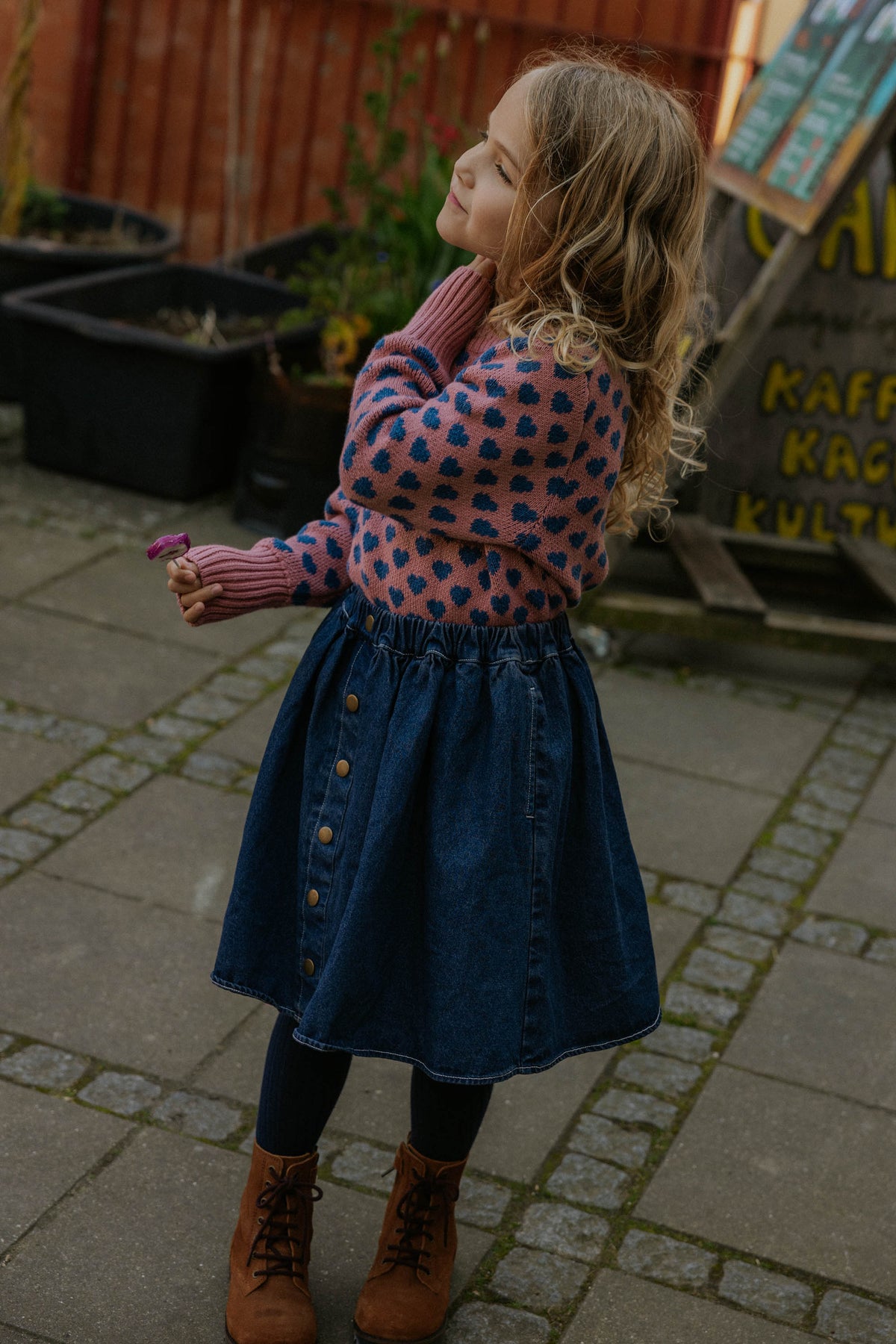 Jupe, DON, denim/Knöpfe | Fliink - toietmoi-laboutique