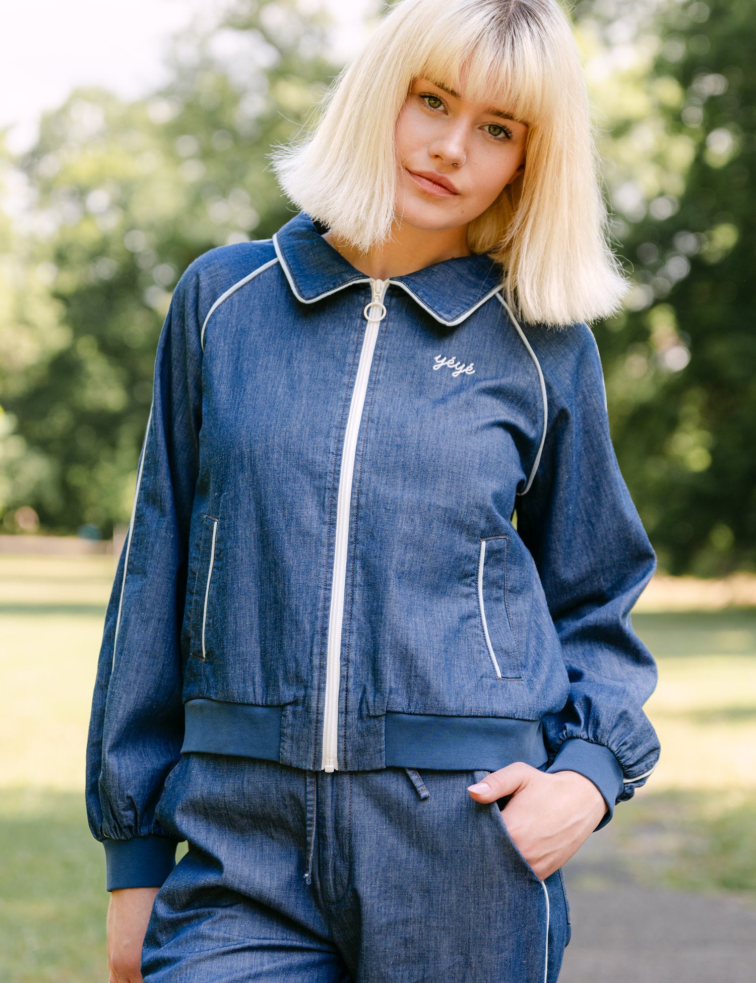 Jacke FINISH, denim mittel | Mademoiselle YéYé - toietmoi-laboutique